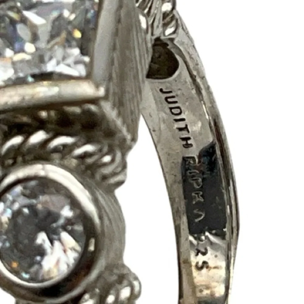 Judith Ripka Sterling‎ Silver Cz Ring Size 6.25